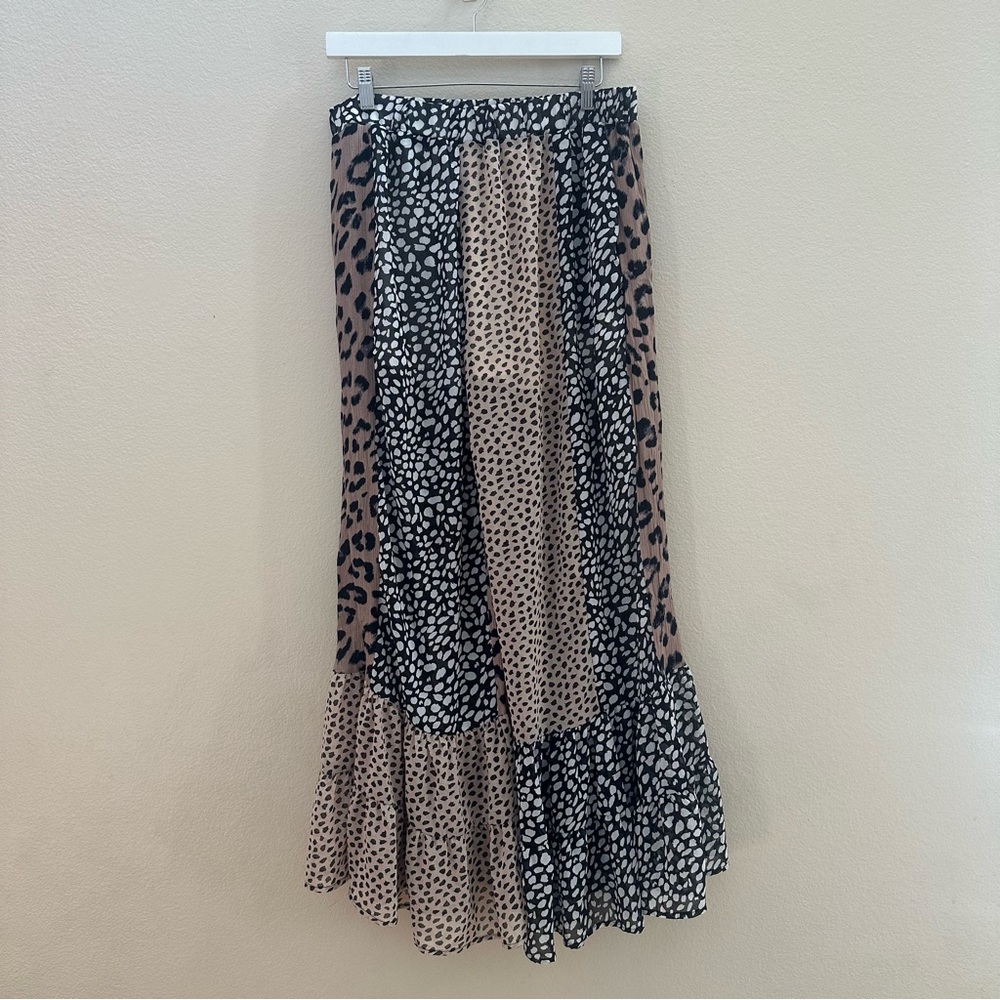 Umgee Mixed Print Bell Bottom Pants XL